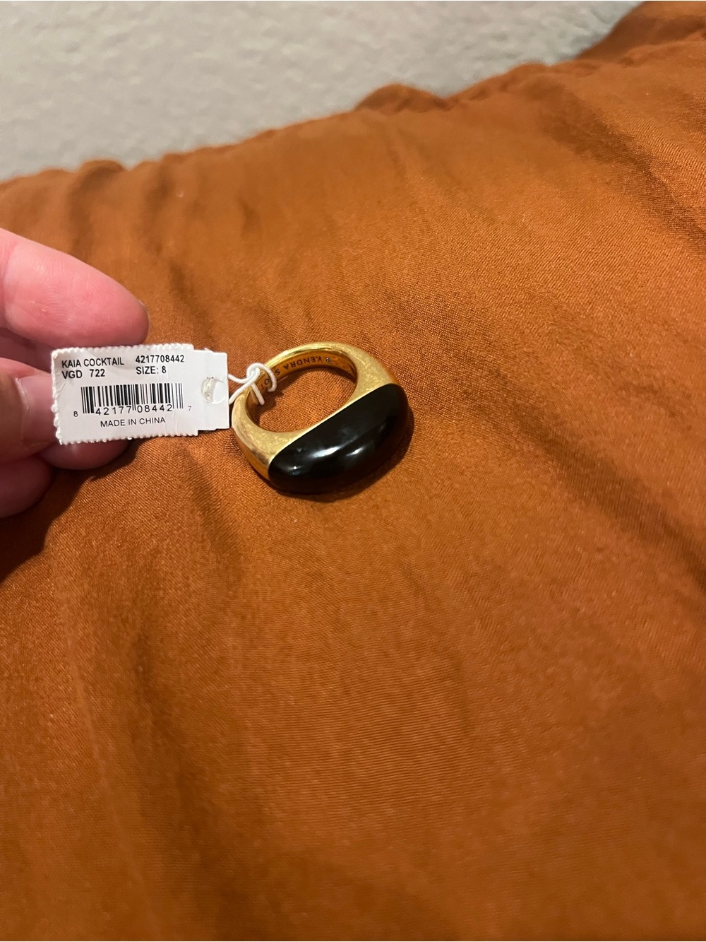 Kendra Scott Kaia Cocktail Ring with Black Resin Dome